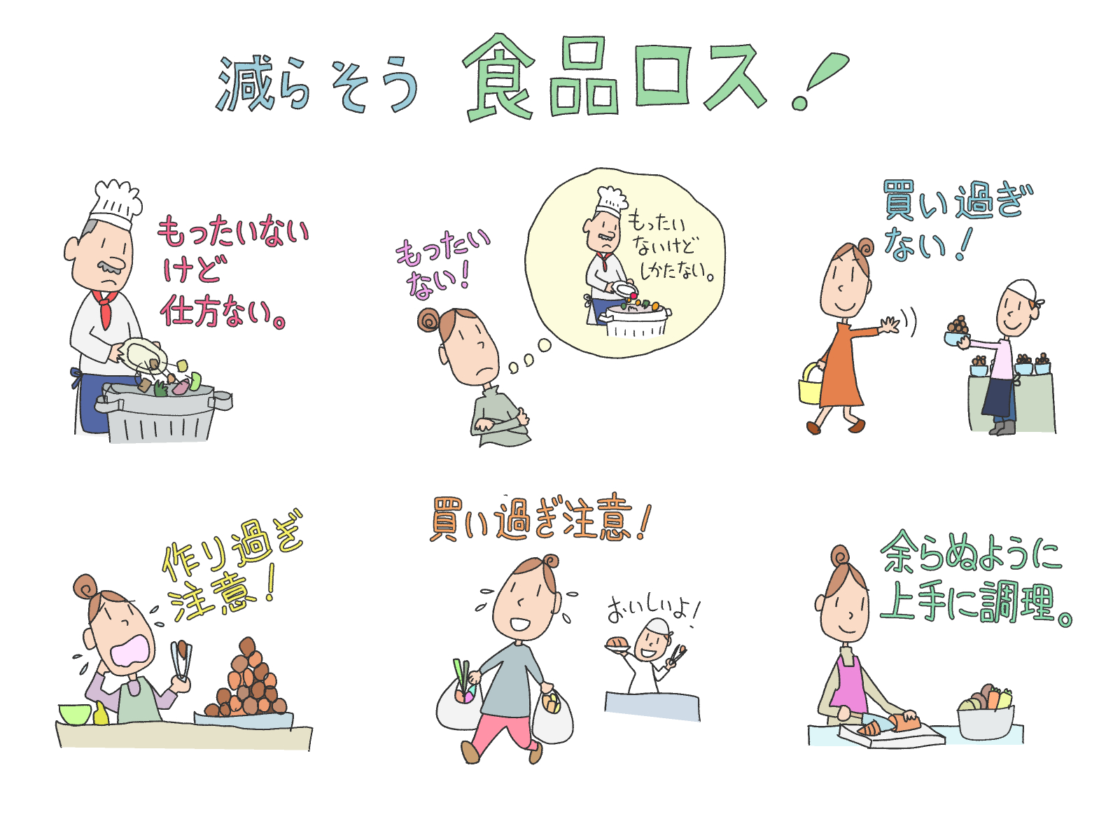 食品ロス取り組みイラスト